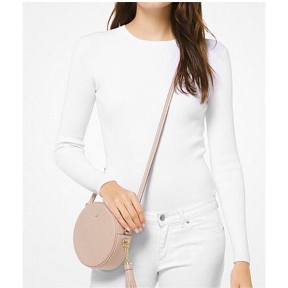 Michael Kors Canteen Circle Crossbody Neutral - Picture 1 of 6